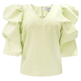 WINNIE VNECK BLOUSE - CREAMY