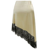 LOLA ASYMTERIC SKIRT - CHAMPAGNE BLACK