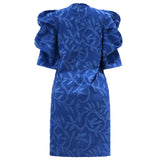 WINNIE VNECK SHORT DRESS - JACQUARD BLUE