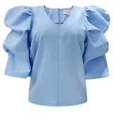 WINNIE V BLOUSE - BABY BLUE