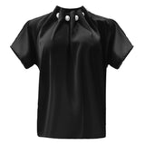 PIP SS PEARL BLOUSE - BLACK