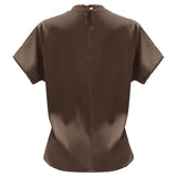 PIP SS PEARL BLOUSE - BROWN