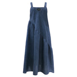 ANNIEZETTE STRAP DRESS - BLUE PINSTRIPE