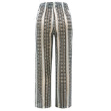 CROC PANTS - BLACK CREME STRIPE