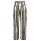 CROC PANTS - BLACK CREME STRIPE