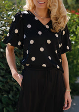 DOTTI BLOUSE - BLACK CREME DOT