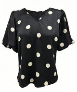 DOTTI BLOUSE - BLACK CREME DOT