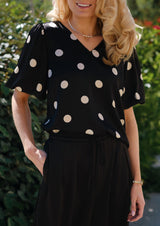 DOTTI BLOUSE - BLACK CREME DOT