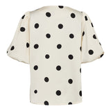 DOTTI BLOUSE - CREME BLACK DOT