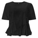 FIE FRILL BLOUSE - BLACK