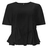FIE FRILL BLOUSE - BLACK