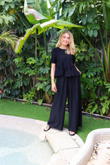 BOB WIDE PANTS - BLACK