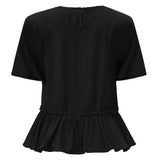 FIE FRILL BLOUSE - BLACK