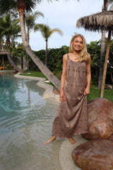 LALA STRAP DRESS - BROWN BLACK