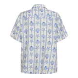 MIE SS SHIRT - CREME BLUE MUSSEL