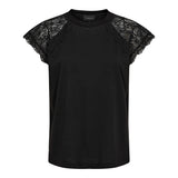 MILLA LACE TSHIRT - BLACK