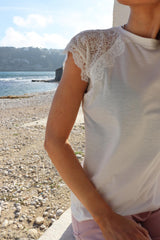 MILLA LACE TSHIRT - WHITE