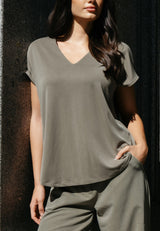 NUNI VNECK TSHIRT - KHAKI GREEN
