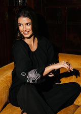 RIKKE BALLOON BLOUSE - BLACK SILVER