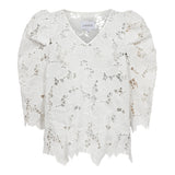 ROSSIE VNECK BLOUSE - WHITE