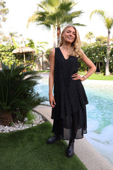 TIT NS DRESS - BLACK SMALL DOT