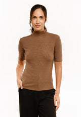 TAMMI-SS-BLOUSE - BROWN
