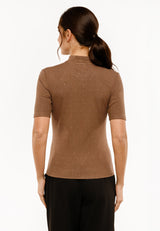 TAMMI-SS-BLOUSE - BROWN