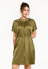 PIP SS PEARL DRESS - AVOCADO