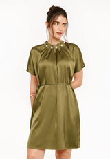 PIP SS PEARL DRESS - AVOCADO