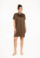 PIP SS PEARL DRESS - BROWN