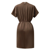 PIP SS PEARL DRESS - BROWN