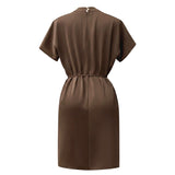 PIP SS PEARL DRESS - BROWN