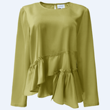 FIE LS FRILL BLOUSE - AVOCADO