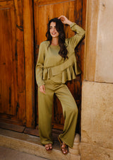 EDDY WIDE PANTS - AVOCADO