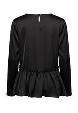 FIE LS FRILL BLOUSE - BLACK