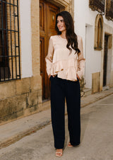 FIE LS FRILL BLOUSE - CHAMPAGNE