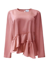 FIE LS FRILL BLOUSE - DUSTY ROSE