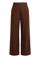 IDDY WIDE PANTS - BROWN BLACK CHECK