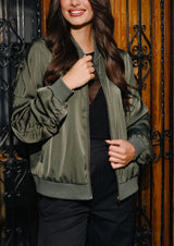 BOBBI BUMPER JACKET - DUSTY ARMY