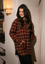 KAREN SHIRT JACKET - BLACK RED CHECK