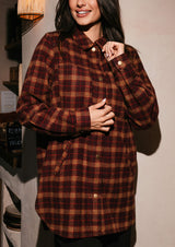 KAREN SHIRT JACKET - BLACK RED CHECK