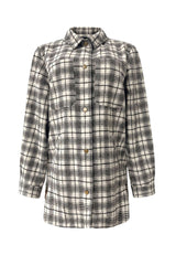 KAREN SHIRT JACKET - CREME BLACK CHECK