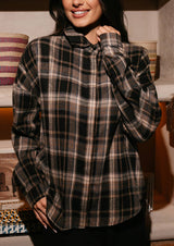 SIRI LS SHIRT - BLACK CREME CHECK