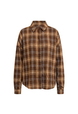 SIRI LS SHIRT - BROWN BLUE CHECK