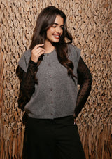 FRIDA ONECK VEST - DARK GREY model 1