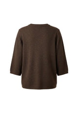 ANNIZ ONECK BLOUSE - DARK BROWN back