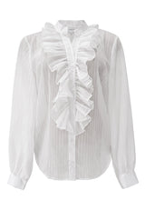 FILIPPA LS FRILL SHIRT - WHITE