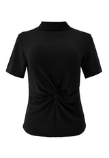 LISE SS TWIST TOP - BLACK