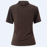 LISE SS TWIST TOP - DARK BROWN