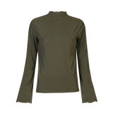 MESH LS TROMPET TOP ARMY front